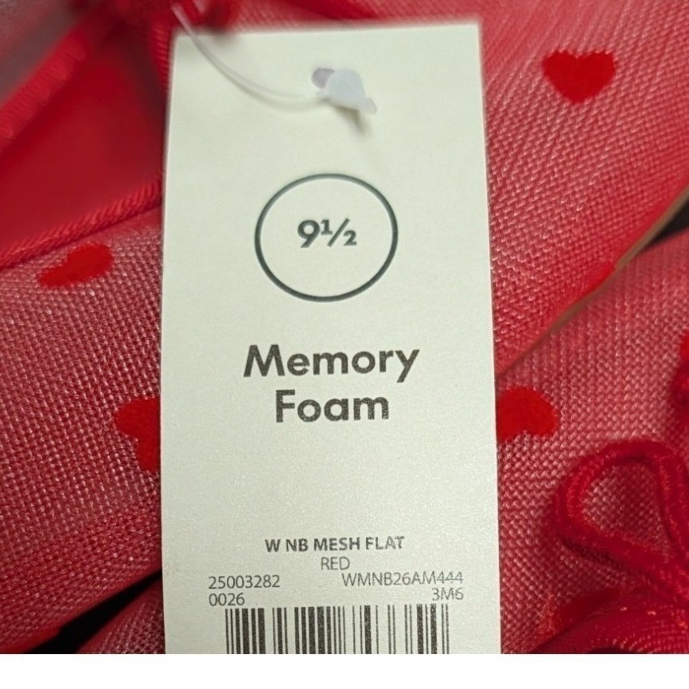 No Boundaries Red Heart Mesh Ballet Flats Women's Size 9 1/2 New NWT - Picture 9 of 9